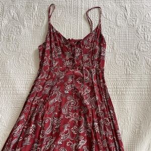 Forever 21 Red Paisley Midi Dress